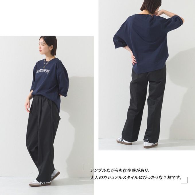 日本 OMNES - 簡約整潔英文標語七分袖上衣-白