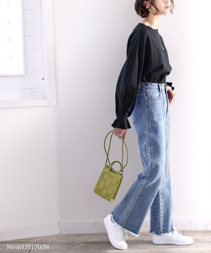 日本 Classical Elf - 100%棉 船領顯瘦糖果袖上衣-摩卡棕