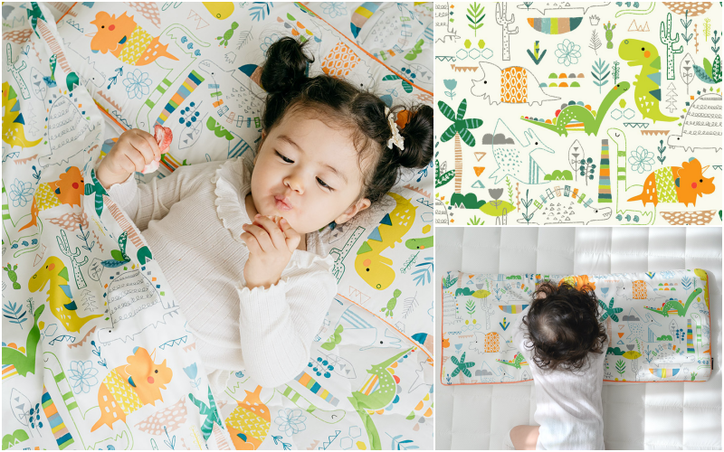 【 韓國 Formongde 】雙面材質兒童枕 恐龍樂園