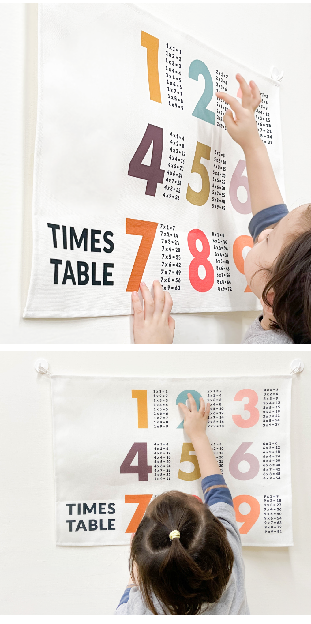 好滴工作室 - 九九乘法表掛布-低彩色系