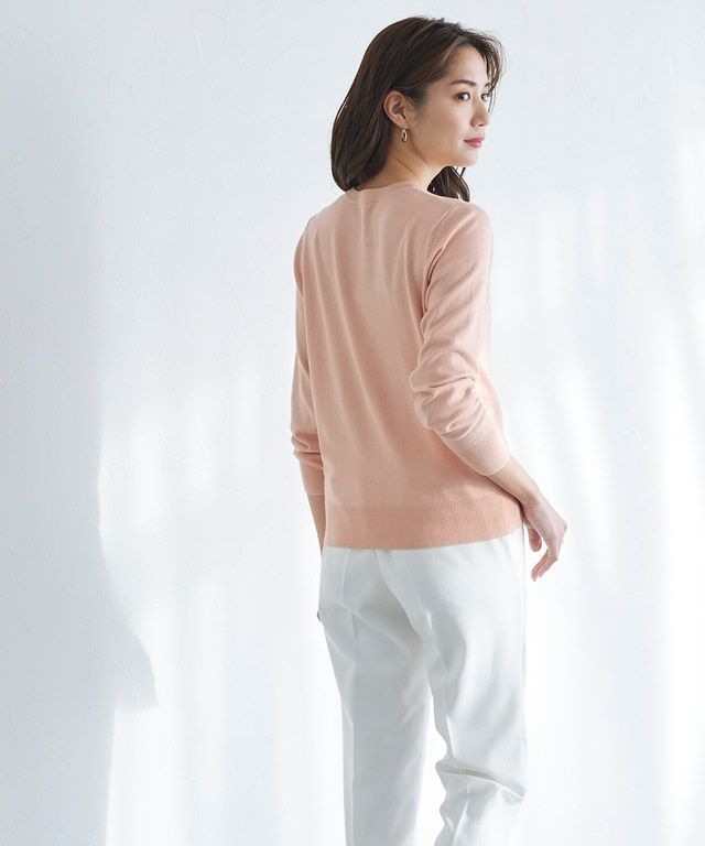 日本 Pierrot - 嫘縈混舒適針織薄外套-V領-卡其灰