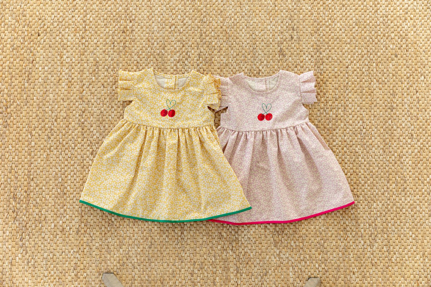 韓國 Orange Mom - 櫻桃碎花洋裝-粉紫