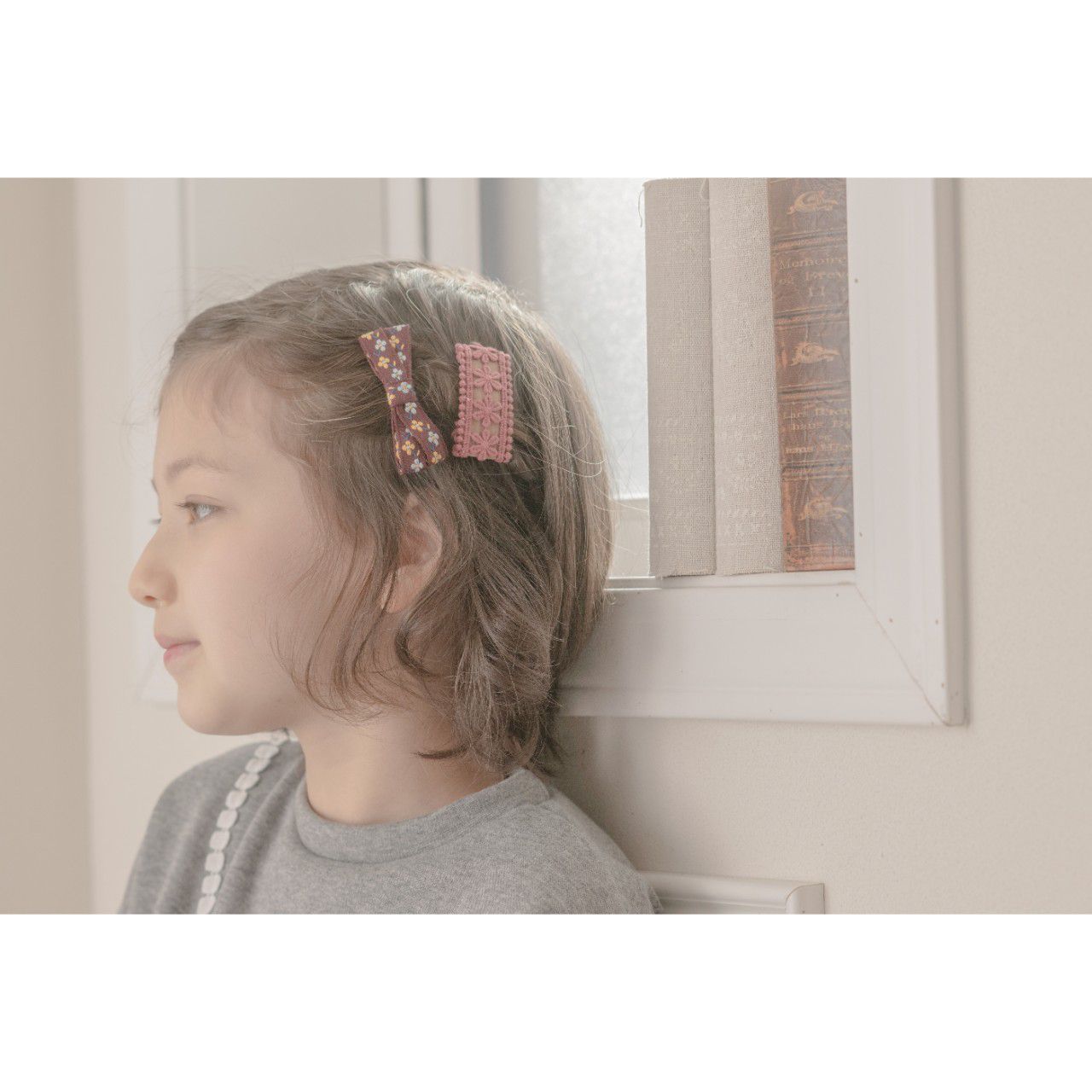 日本 Catherine Cottage - 蕾絲花朵配色可愛髮夾(2入組)-藍綠系