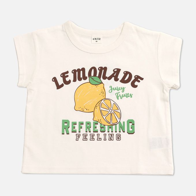 日本 Chil2 - 100%棉 可愛印花短袖上衣-薯條-粉紅