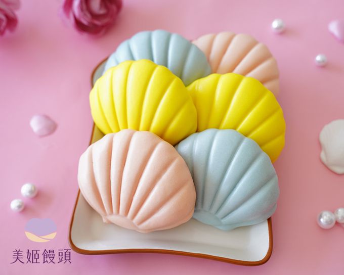 美姬饅頭 - 貝殼鮮乳造型刈包-6入-35g/顆-6入-35g/顆