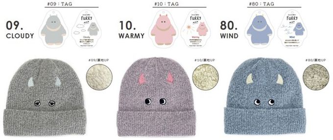 日本代購 - 可愛怪獸眼睛造型毛帽-藍