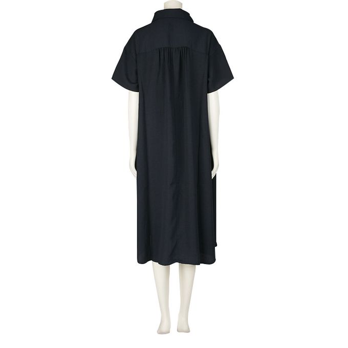 akachan honpo - 短袖襯衫洋裝-深藍色