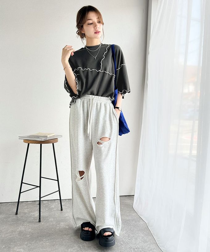 日本 Classical Elf - 木耳QQ俏麗造型寬袖上衣-炭黑