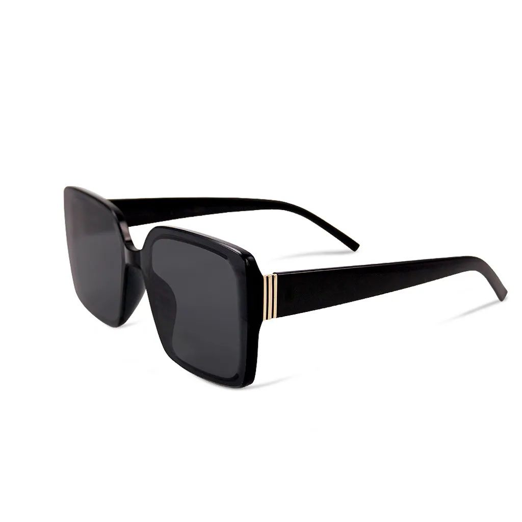 ALEGANT - 韓版微光焦點黑透視感方框墨鏡│UV400太陽眼鏡