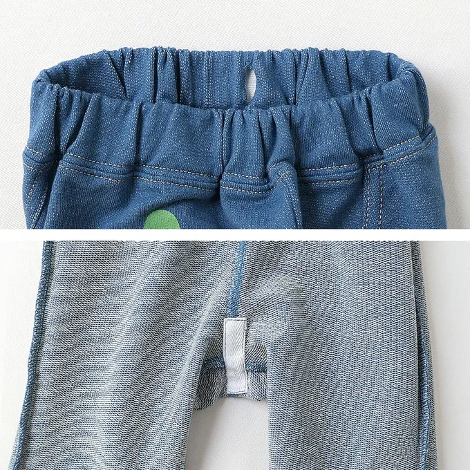 日本 ZOOLAND - 水果樂園 滿版印花摺邊七分褲-草莓-中藍