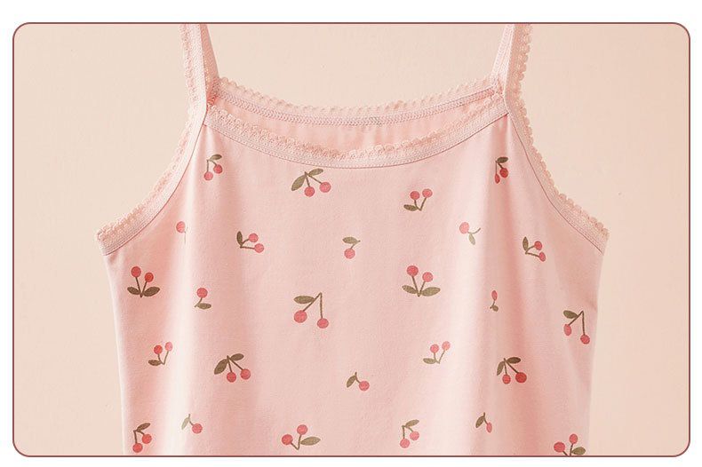 舒適微彈棉質吊帶背心-穿衣服熊熊-米白+淺綠