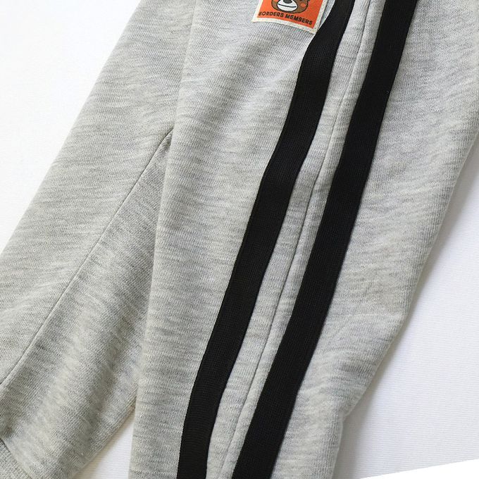 日本 ZOOLAND - 春季出遊印花運動長褲-背後刺繡車車-黑