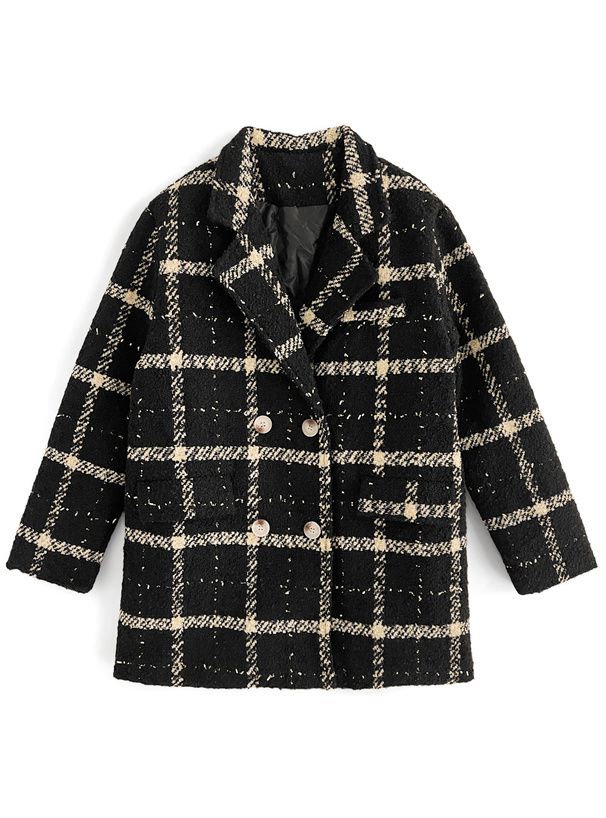 日本 GRL - 氣質格紋花呢經典西裝外套-象牙 (F)