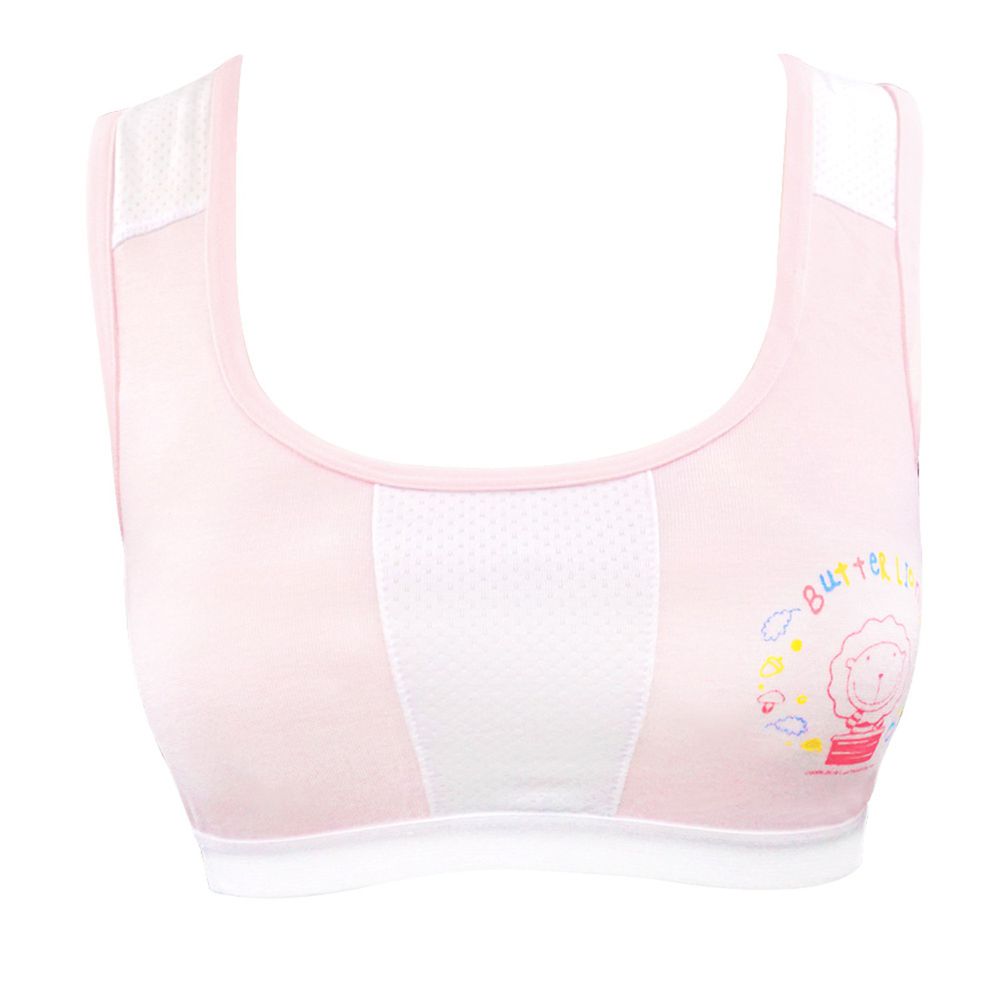 GIAT - 奶油獅運動排汗短版胸衣(寬肩款)-粉紅