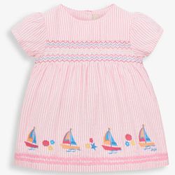 英國 JoJo Maman BeBe - 超優質嬰幼兒/兒童100% 純棉短袖上衣-粉嫩海洋