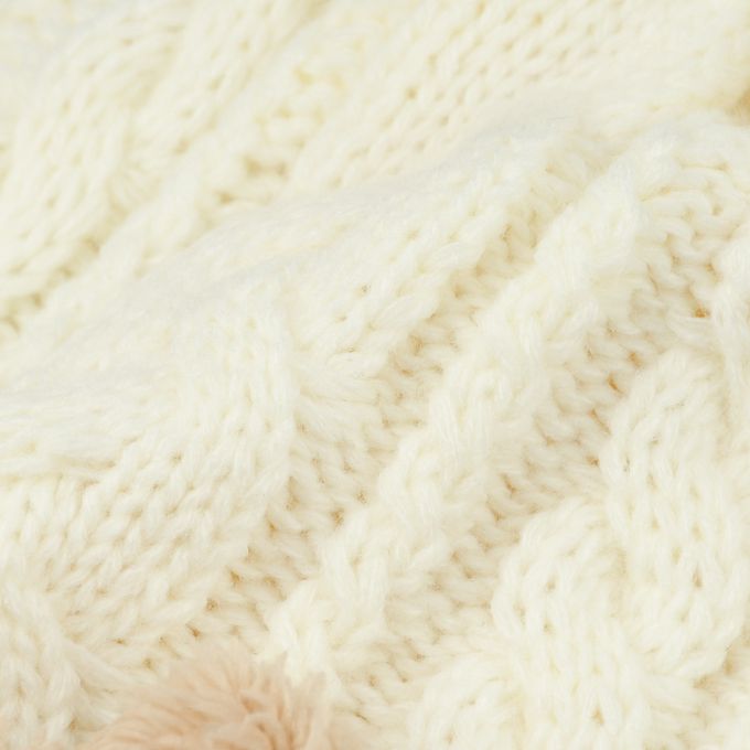 akachan honpo - 針織帽-動物造型護耳-米白色