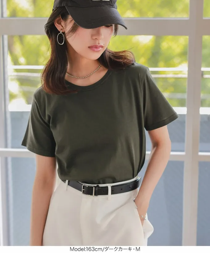 日本 Kobe Lettuce - 抗透汗 純棉圓領合身短袖上衣-白