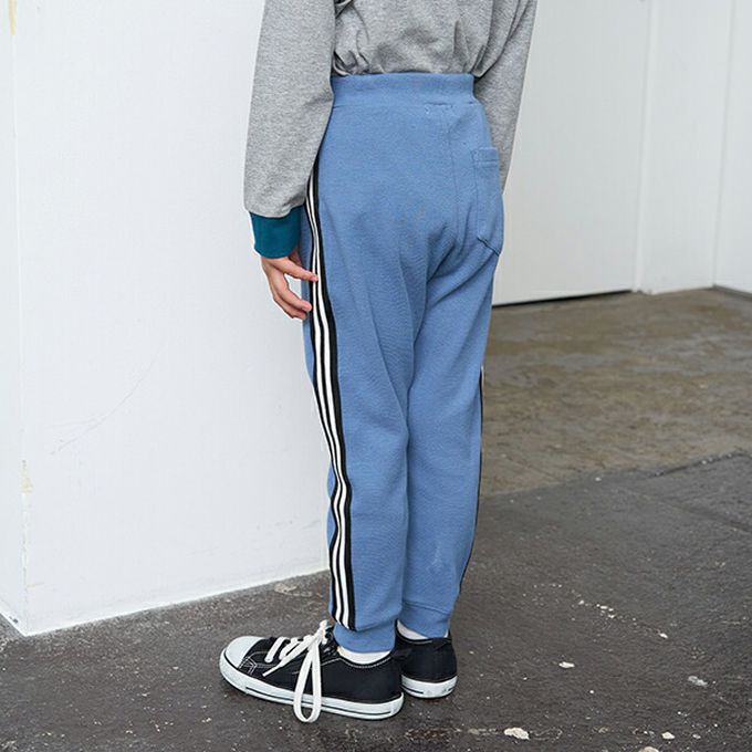 日本 b-ROOM - 側邊線條運動風束口長褲-海軍藍