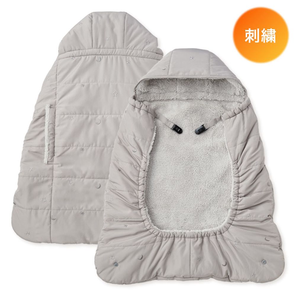 保暖刺繡遮罩-灰色 (寬63長62.5cm)