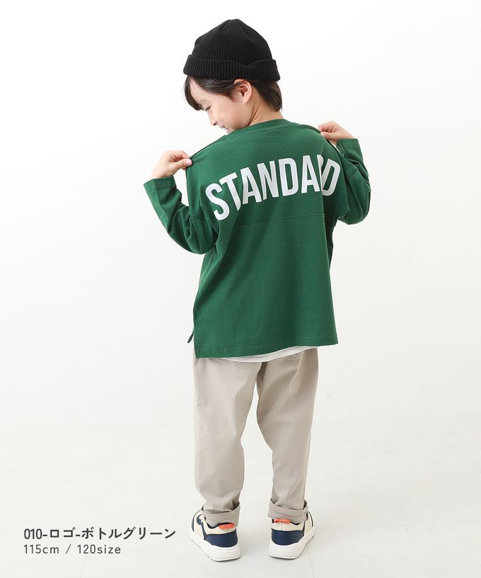 日本 devirock - 100%棉 背後英文標語長袖上衣-芥末黃