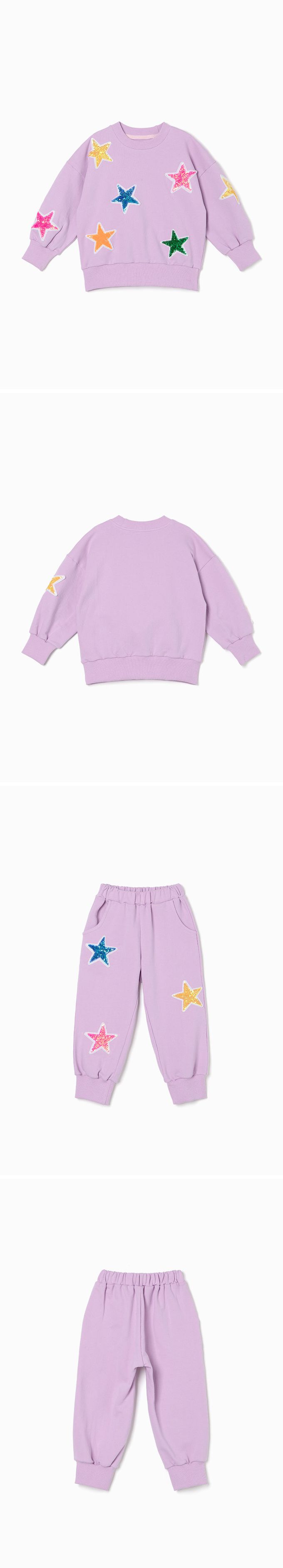 韓國 OZKIZ - 閃耀星星休閒長袖套裝-紫