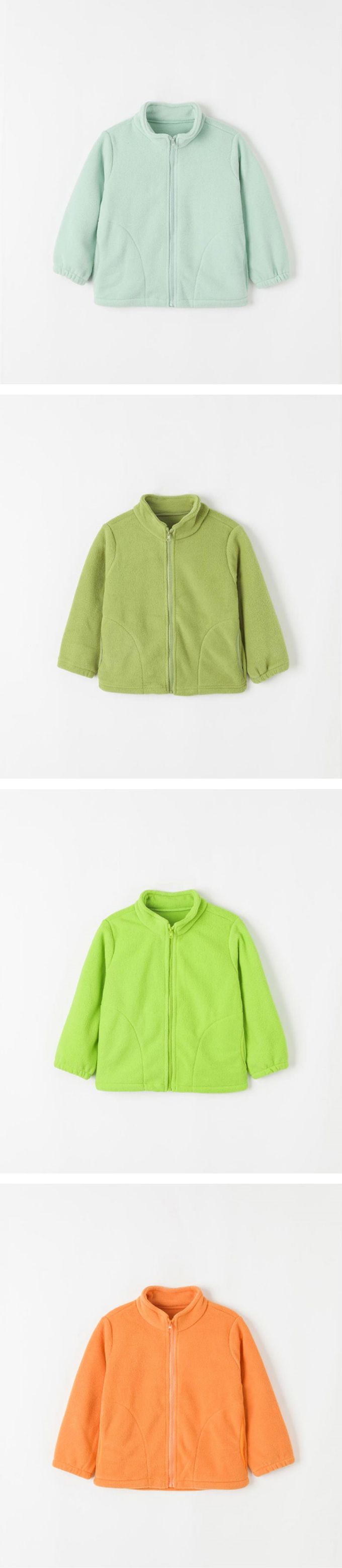 韓國 OZKIZ - 好搭配立領拉鍊搖粒絨外套-亮綠