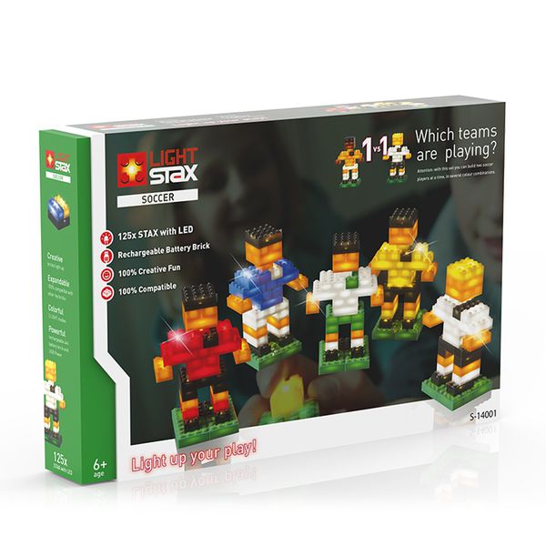美國 Light Stax - 【人氣推薦】Soccer亮亮積木-小顆粒系列-足球小子-125顆