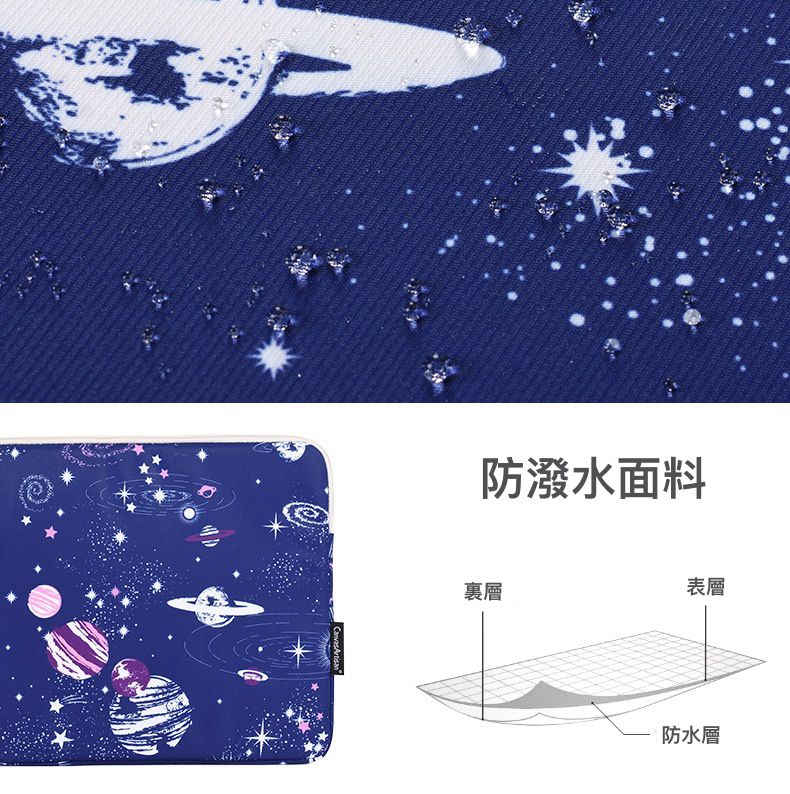 防潑水電腦包-藍色星球