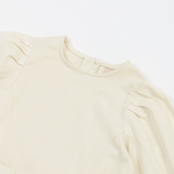 日本 petit main - 聯名款 俏麗蝴蝶結口袋長袖洋裝-丹寧藍