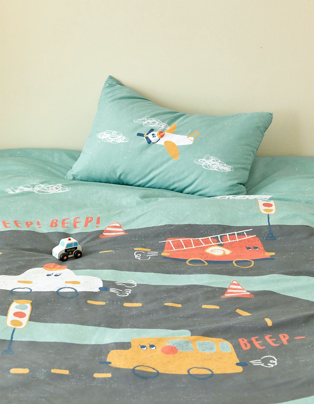 韓國 Maatila - (兒童款)可水洗M2全方位抗菌防蟎棉被-公路車車