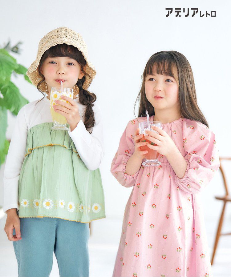 日本 apres les cours - 聯名款 背後蝴蝶結夢幻Ａ字洋裝-粉底小花