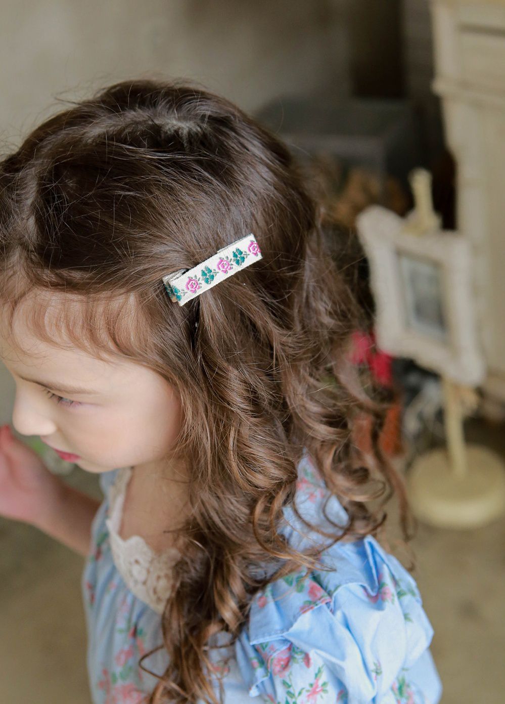 韓國 PuellaFLO - 刺繡玫瑰髮飾/髮夾3入