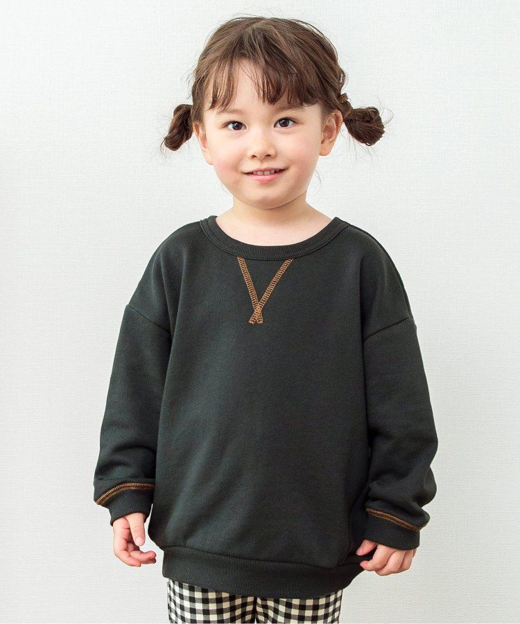 日本 BREEZE - 正反OK！圓領百搭長袖大學T-綠松石