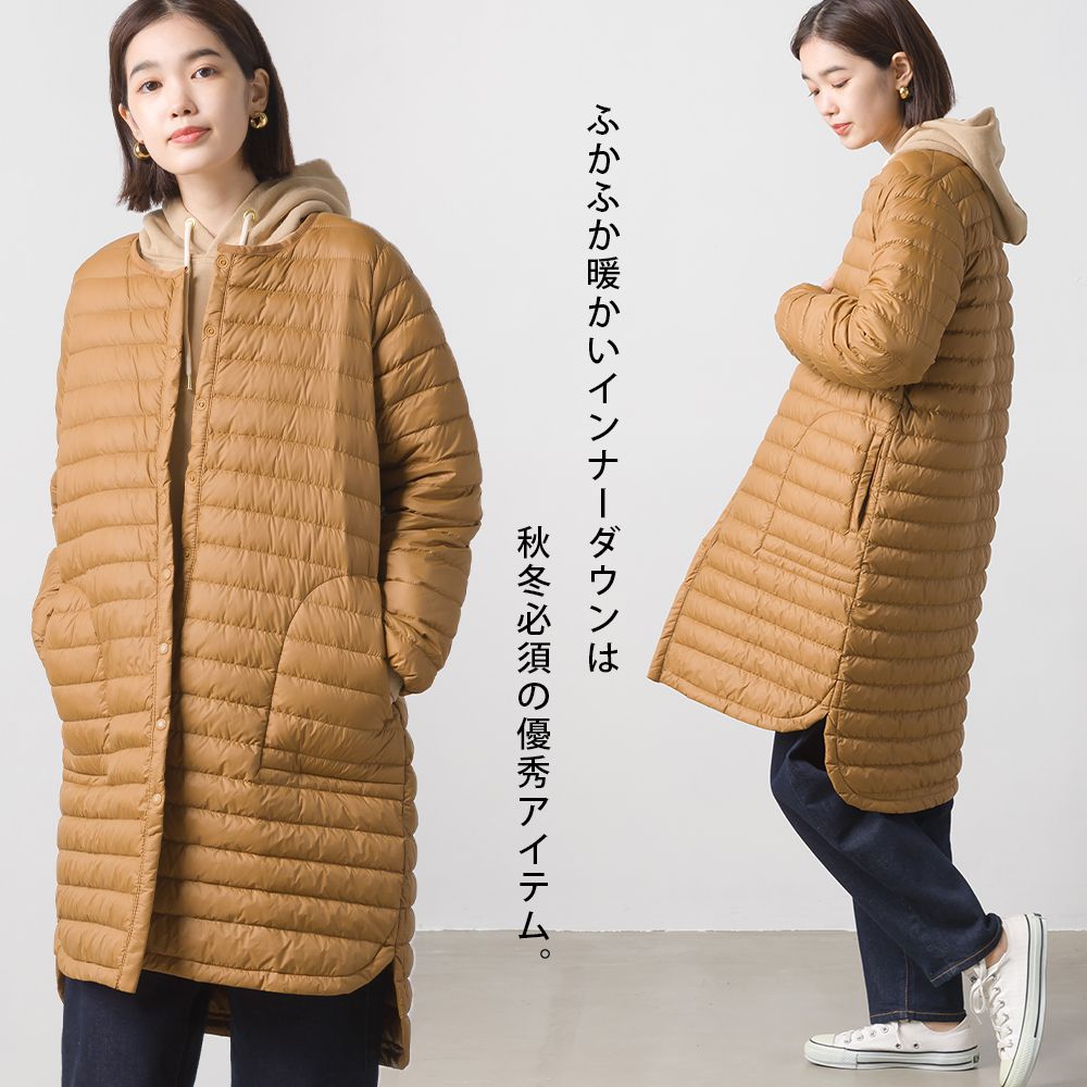 日本 OMNES - 90%羽絨 超保暖輕量長版羽絨外套-黑