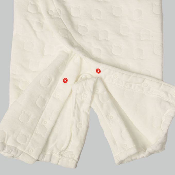 akachan honpo - 長袖連身衣 保暖鋪棉-附背心-米白色 (50~60cm)