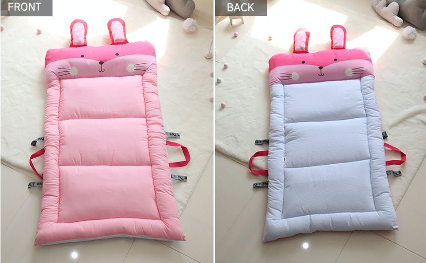 韓國 Teepee - 5CM雙面厚墊兒童睡袋/寢具(無拉鏈)-粉嫩小兔子