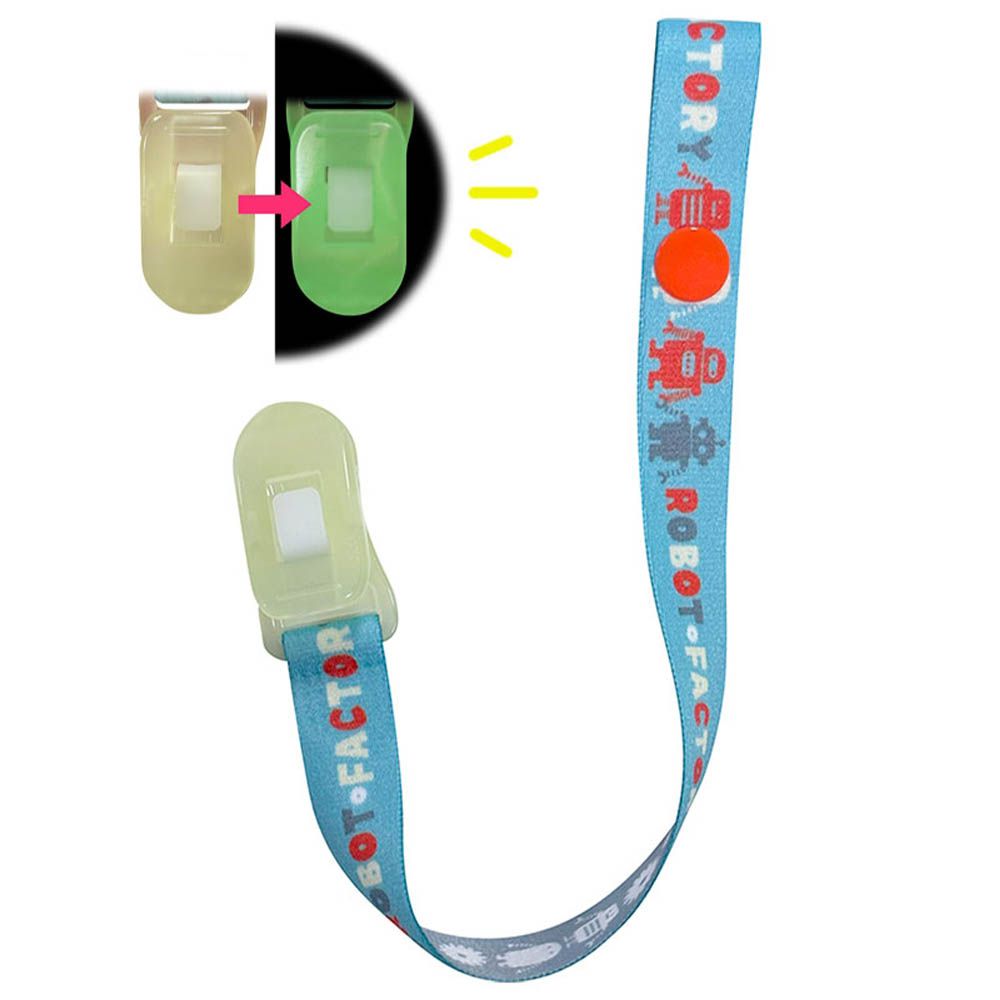 夜光奶嘴鍊夾-機器人-藍色