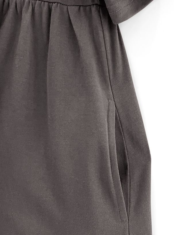 日本 GRL - 純棉美式休閒落肩短袖洋裝-石墨灰 (F)