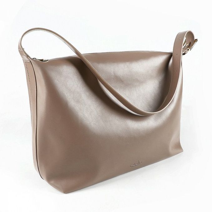 日本 LIZDAYS - 柔滑簡約百搭大容量側背包-(可裝A4)-卡其棕 (36x30.5cm)