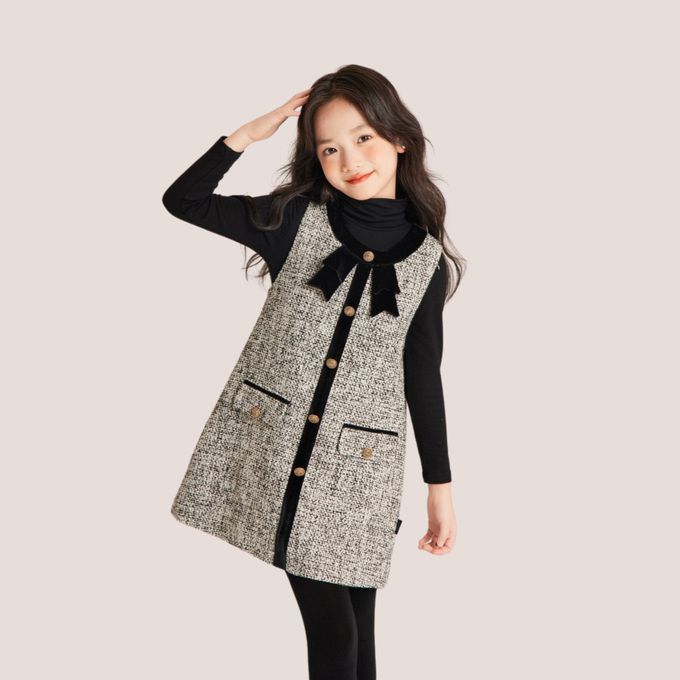 氣質多層次軟網紗蛋糕長裙 女童黑色澎澎長裙