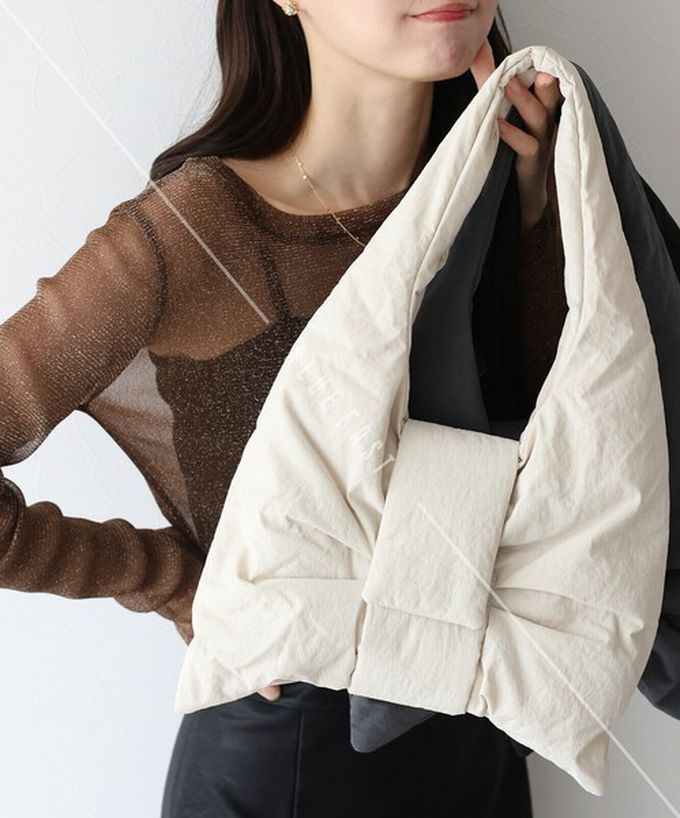 日本 BLUE EAST - 大蝴蝶結造型柔軟2way側背/手提包-淺米