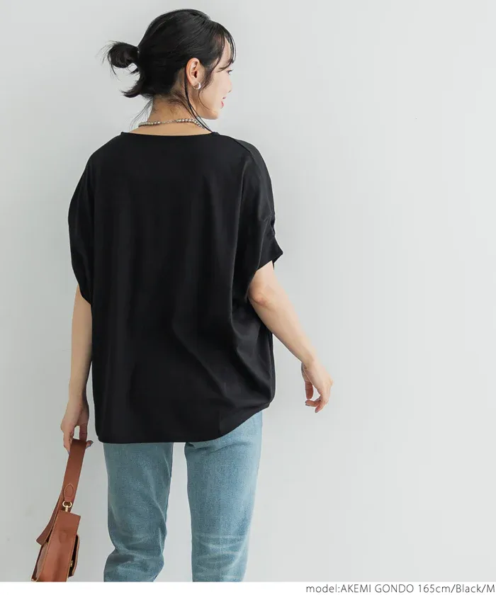 日本 COCA - 透氣百搭圓領飛鼠袖上衣-條紋-綠白