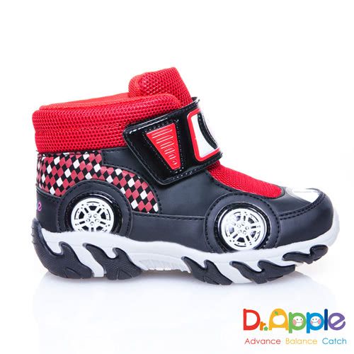 Dr. Apple - 機能童鞋_拉風急速賽車手中筒童靴-黑