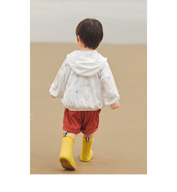 輕薄防風連帽外套-雲朵-粉色