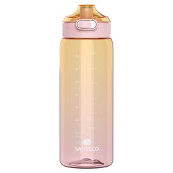 法國SANTECO - Ibiza Tritan冷水瓶-蜜桃粉(水量刻度)-1000ml