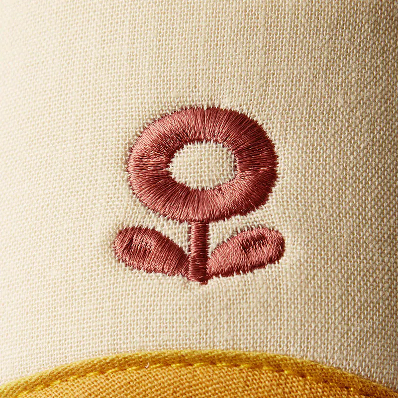 日本千趣會 - 麻料材質刺繡室內拖鞋-白鴿-咖啡