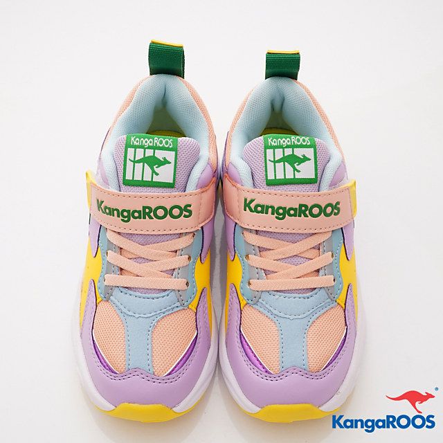 KangaROOS - 美國袋鼠 -兒童老爹鞋款童鞋(中大童段)-運動鞋-紫黃水藍