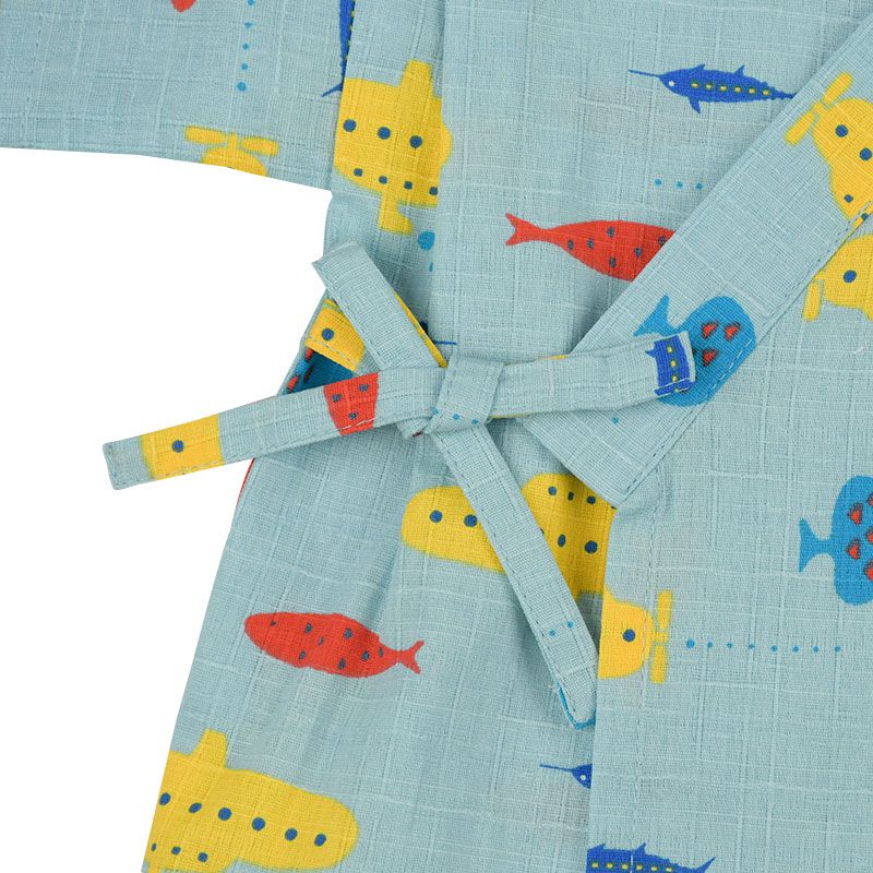 akachan honpo - 兩件式甚平-潛水艇-淺藍色