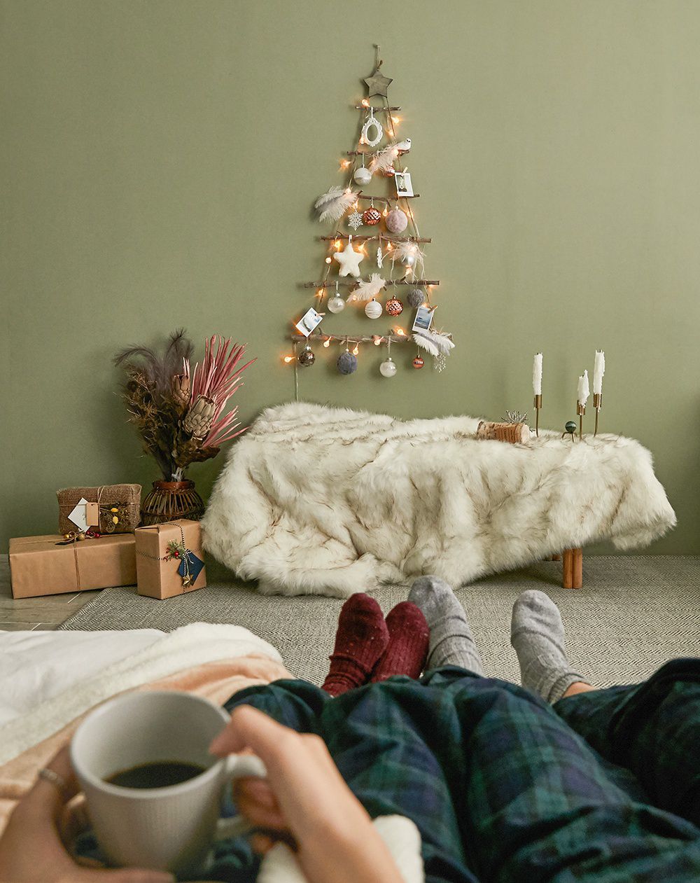 韓國 Bebe Deco - DIY聖誕樹/聖誕壁飾燈-天使羽翼 (樹高80cm，樹寬68cm，約0.6kg)