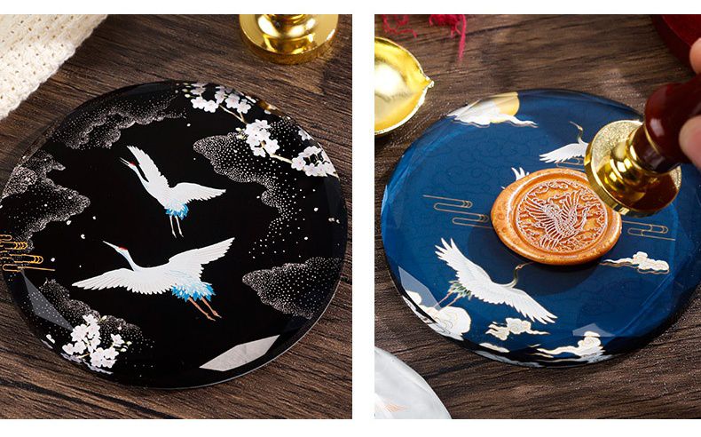 火漆章冷卻水晶墊板-繁星墜落 (8.5x8.5cm)